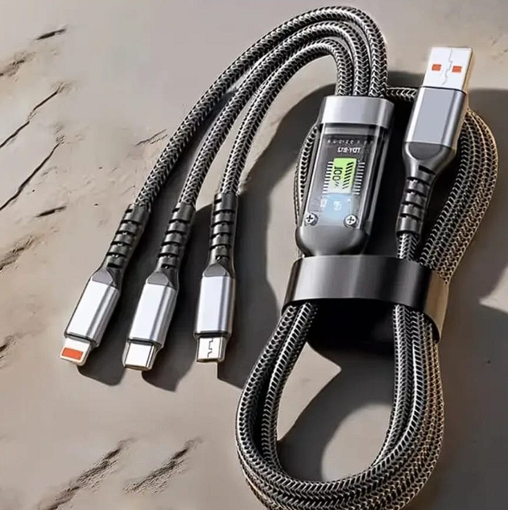 🔌⚡ CABLE DE CARGA 3 EN 1 SÚPER RÁPIDO Y VERSÁTIL 💥📱